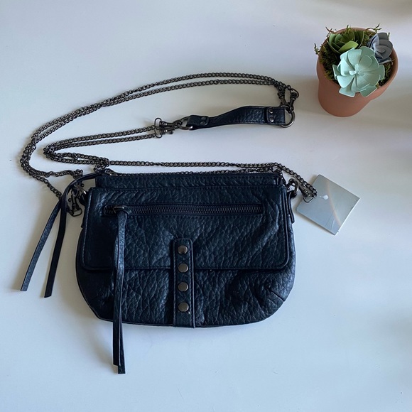 Deena & Ozzy black crossbody purse vegan leather - Picture 1 of 7